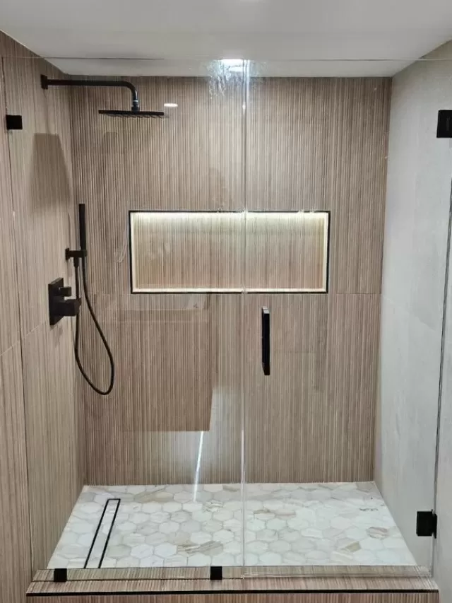 Glass door for shower
